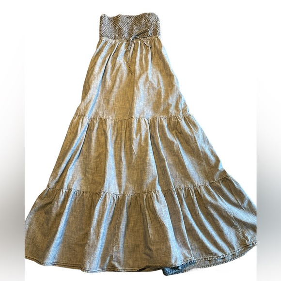 Daughters of the Liberation Dresses & Skirts - Daughters of the Liberation Anthropologie Maxi Tiered Chambray Dress Sz. S